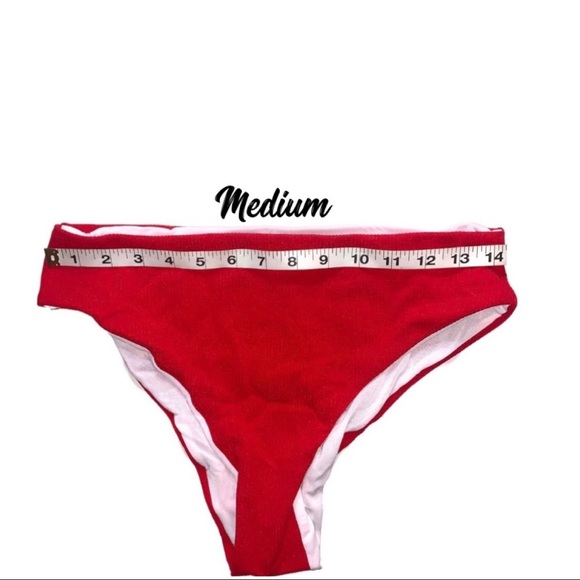 🎉HP🎉 Red Off Shoulder Ribbed Bikini Bandeau - Picture 7 of 13